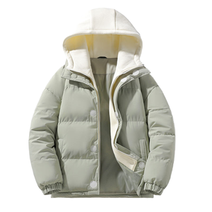 Men Autumn Winter Casual Hooded Cotton Down <b>Coat</b> with Zipper Outdoor Windproof Jacket Standard Thickness Warm Puffer <b>Coat</b> - Product Image 6