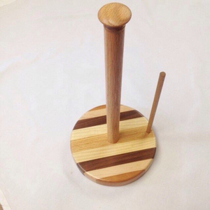 Unique Acacia Wood Paper Towel Holder With Anti Slip Base Natural Solid Wood Kitchen Roll Stand For Storage Home Decorative - Product Image 6