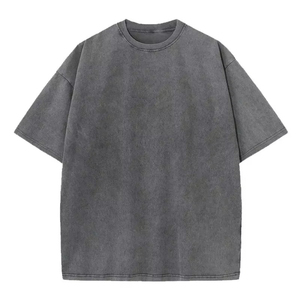 เสื้อยืดสตรีทแวร์ทรงโอเวอร์ไซส์ ไหล่ตก ล้างสีแบบแอซิดวอช สำหรับผู้ชาย สไตล์วินเทจหนา รับทำโลโก้ตามสั่ง OEM เสื้อยืดผ้าฝ้ายทรงพอดีตัว - Product Image 6