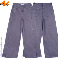 Jean en denim pour femme, coupe large, taille mi-haute, décontracté, avec rivets, ample, respirant, toutes saisons, 100% coton, 8,55 oz
