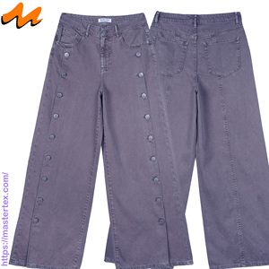 Womens Denim Wide Leg High Waist Print Loose Fit all Season Breathable 100% Cotton Crafted @ 8.55 OZ - Product Image 1