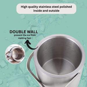 Seau à glace en acier inoxydable à double paroi isolé de haute qualité, design classique, en métal premium pour seaux Direct - Product Image 2