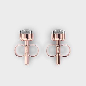 IGI Certified Lab Grown Round Brilliant Diamond Stud <b>Earrings</b> 14K Yellow / White / Rose Gold Solitaire Diamond <b>Earrings</b> - Product Image 4