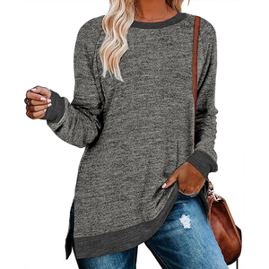 Women Crew Neck Short Sleeve Knitted 100% Cotton T-Shirt <b>Asymmetric</b> <b>Hem</b> Regular Fit Solid Color Casual Summer Logo <b>Top</b> 180g - Product Image 2