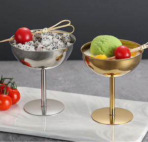 Bol à glace de luxe en acier inoxydable, réutilisable, pour desserts, salades, poudings, fruits, bonbons et yaourts - Product Image 1