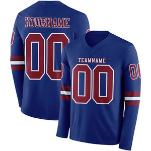 Jersey de Fútbol Personalizable OEM de Manga Larga con Cuello en V, en Spandex/Poliéster, con Diseño Transpirable de Tela de Malla para Todas las Temporadas - Product Image 2