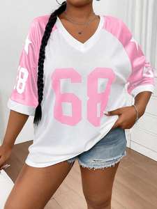 Haut en maille surdimensionné personnalisé pour femme, style streetwear tricoté, col en V, respirant, style sportif, vente en gros OEM - Product Image 3