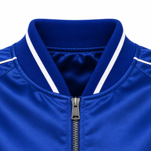 Chaqueta Bomber de Satén Personalizada al por Mayor, Fabricante de Ropa Deportiva Unisex, Logotipo Bordado, OEM, Marca Privada, Proveedor de Ropa Urbana - Product Image 3