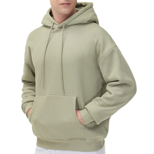 Sweat-shirt à capuche en molleton uni pour homme, coupe classique, pull décontracté avec poche avant, idéal pour l'automne - Product Image 3