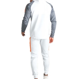 Men's <b>White</b> Gray Orange Solid Breathable Hooded Sweatshirt Set Casual <b>Jogger</b> Pants Streetwear Winter Wear - Product Image 3