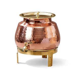 Support de distributeur d'eau en cuivre de luxe, artisanal, traditionnel, écologique, réutilisable, portable, pour la maison, la cuisine, le bureau, la salle à manger - Product Image 1