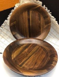 Plato de Madera Natural Hecho a Mano, Plato de Servir Rústico de Madera para Cocina, Mesa de Comedor, Restaurante, Hotel, Cafetería y Hogar - Product Image 6