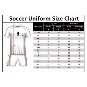 Maillot de football pour homme bleu, rouge et blanc, imprimé par transfert thermique, manches courtes, évacuation de l'humidité, coupe classique, ensemble de vêtements de sport pour adulte - Product Image 5