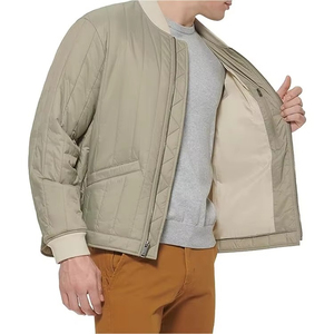 <b>Mens</b> Suede Look Bomber <b>Jacket</b> Soft Touch Zip Up Fashion Coat Rib Sleeve Casual <b>Smart</b> Outerwear Daily Street Wear Factory Custom - Product Image 5