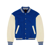 Blouson universitaire d'hiver pour homme avec manches en cuir, lettres brodées, en laine, style bomber, logo personnalisé, vêtement d'extérieur décontracté, prix abordable