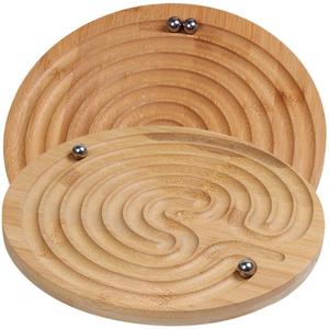 Jeu de labyrinthe en bois naturel, jeu de puzzle rond avec boule en marbre, jouet sensoriel Montessori, jouet de thérapie sensorielle, cadeau anti-stress pour enfants - Product Image 1
