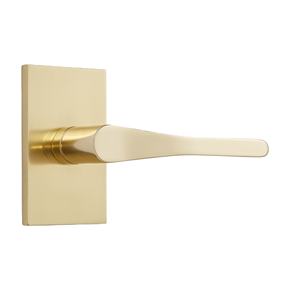 Manija de Puerta Doble de Acero Color Latón Mate para Hogar, Hotel, Restaurante, Personalizable con Puerta de Pasaje y Privacidad - Product Image 1