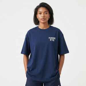 Camiseta de algodón holgada con cuello redondo para mujer, manga corta, informal, con estampado de letras, tela de jersey transpirable - Product Image 5