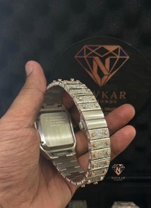 Fuuly VVS Mens 925 <b>Sterling</b> <b>Silver</b> Moissanite Diamond <b>Watch</b> Hip Hop Jewelry <b>Watch</b> for Daily Wear for Sale - Product Image 4