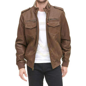 NIGHTJAR INDUSTRY Best Quality Genuine Leather <b>Jacket</b> for Fall/Winter High Street Style Plain Dyed OEM Service Casual Street Men - Product Image 1