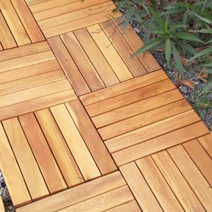 Especies de acacia, azulejo de cubierta de madera, 300x300mm, impermeable, antideslizante, decoración, terraza, patio trasero, balcón, piscina, jardín, piscina - Product Image 4