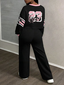 Survêtements pour femmes grande taille en molleton de coton épais, brodés, délavés à l'acide, vente en gros OEM - Product Image 6