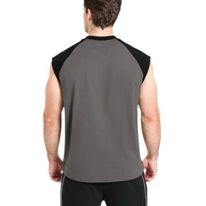 <b>Mens</b> Gray <b>Black</b> Sleeveless <b>Tank</b> <b>Top</b> Crew Neck Gym Workout Shirt Athletic Fitness Training Sportswear Casual Activewear Running - Product Image 3