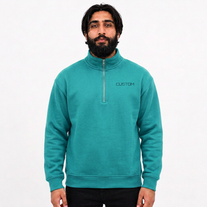 Sweat-shirt molletonné personnalisé à col zippé, épais, pour l'hiver, impression numérique, lot de 2 pièces, commande en gros pour les détaillants de vêtements aux États-Unis - Product Image 6