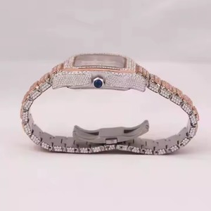 Reloj Deportivo de Lujo para Hombre, 41 mm, Esfera con Incrustaciones de Diamantes Moissanite, Logotipo Personalizado, Colección Hip Hop, Acero Inoxidable, Cuarzo, 10 Bar - Product Image 2