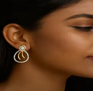 Aurora Teardrop Halo Dangle <b>Earrings</b> elegant teardrop-shaped crystal stud <b>top</b> - Product Image 1