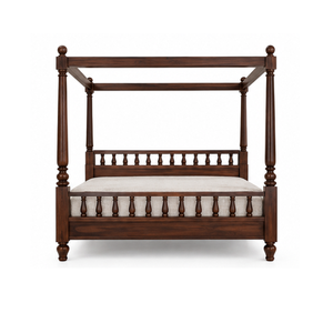 Solid Teak Wood Canopy <b>Bed</b> Four Poster Wooden <b>Bed</b> Frame King <b>Queen</b> <b>Size</b> Bedroom Furniture Custom Design - Product Image 2