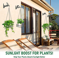 Support de plantes suspendu pour pots de fleurs, panier suspendu en métal noir, support de plantes décoratif pour l'intérieur et l'extérieur, pour la maison et le jardin