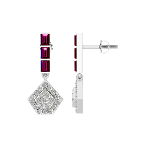 925 Sterling Bạc Bông Tai Tự Nhiên Của <span class=keywords><strong>Ruby</strong></span> Đá Quý Kim Cương Vàng Trắng Hợp Thời Trang Cho Phụ Nữ Cô Gái Cho Đám Cưới Bên Ngày Kỷ Niệm - Product Image 1