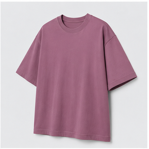Custom Mauve Organic Cotton Drop Tail <b>Mens</b> Oversized Short Sleeve Crew Neck T-Shirt MTS-OVR-0039 - Product Image 5