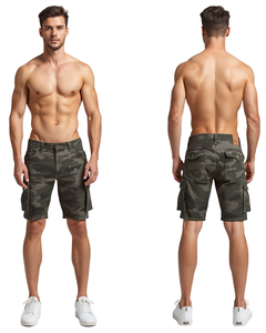 Pantalones Cortos Cargo de Camuflaje para Hombre, Cintura Media, Transpirables, de Lona, Estilo Casual - Product Image 1