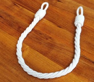 White Cotton Rope Curtain <b>Tieback</b>: Shabby Chic Nautical Window Decor - Product Image 1