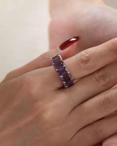 Bagues de fiançailles en moissanite de haute qualité en argent sterling 925 avec moissanite taille émeraude et diamant VVS pour femmes - Product Image 5