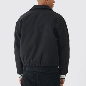 Veste de baseball personnalisable à bouton unique, noire et blanche, élégante, en gros, pour hommes - Product Image 2