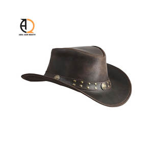 หมวกหนังวัวแบบกำหนดเอง หมวกคาวบอยหนังแท้ หมวกขี่ม้า อุปกรณ์ขี่ม้ากลางแจ้ง เครื่องประดับศีรษะสไตล์ตะวันตก ชุดกีฬา - Product Image 1