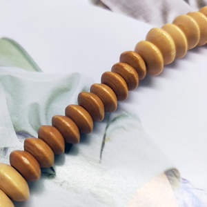 Cuentas de Madera Natural en Forma de Disco, Hilo de Cuentas de Madera de 7 Pulgadas para Decoración del Hogar, Manualidades y Regalos - Product Image 4