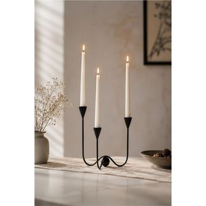 Wholesale Vintage <b>Black</b> Metal Candelabra 3 Arm Candle Holder Table Centerpiece Retro Iron <b>Candlestick</b> Stand for Wedding Home - Product Image 1