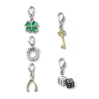 Charmes fer à cheval en zircon plaqué or et argent pour enfants chrétiens, porte-bonheur, avec logo personnalisé, cadeaux souvenirs