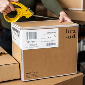 Confezione di etichette a trasferimento termico bianche da 4X10 pollici 2400 etichette termiche industriali perforate autoadesive Etichettatura da 3 pollici - Product Image 6