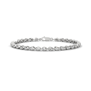 VVS Cubic Zirconia Tennis <b>Bracelet</b> <b>Silver</b> Plated Link <b>Bangle</b> Round Cut Jewelry for Women Anniversary - Product Image 1