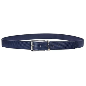 Ceinture en cuir de vachette bleu formel avec boucle ardillon rectangulaire en acier, motif uni durable - Product Image 2