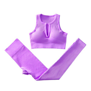 Conjunto de Yoga para Mujer, de Moda, Ligero, de Secado Rápido, Diseño Sólido, Logotipo Personalizado, Transpirable, Cintura Elástica, Ropa Deportiva - Product Image 4