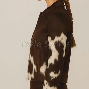 Chaqueta de Cuero Vacuno Personalizada con Múltiples Estándares para Mujer, Chaqueta de Invierno Acolchada Informal con Cuello de Piel de Cordero Estilo Top Gun - Product Image 4