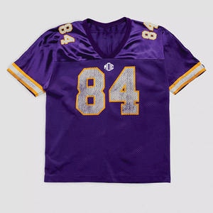 เสื้อเจอร์ซีย์อเมริกันฟุตบอลแบบตาข่ายสุดเทรนด์ปี 2026 เสื้อแขนสั้นสไตล์สตรีทแวร์สำหรับทุกเพศ ออกแบบลายทีมได้ตามต้องการ ผู้ผลิตเสื้อยืดแบบ OEM - Product Image 5