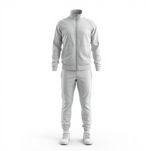 Men's Heavyweight 100% Cotton Winter Zip-Up Sports <b>Tracksuit</b> - Product Image 2