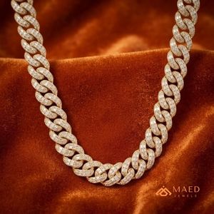 สร้อยคอโมอิสซาไนต์ชุบทอง 18K แบบ Cuban Link สไตล์ฮิปฮอป สำหรับผู้หญิงและผู้ชาย เหมาะสำหรับงานปาร์ตี้ ของขวัญสุดหรู เครื่องประดับชั้นดีจากนิวยอร์กซิตี้ - Product Image 3